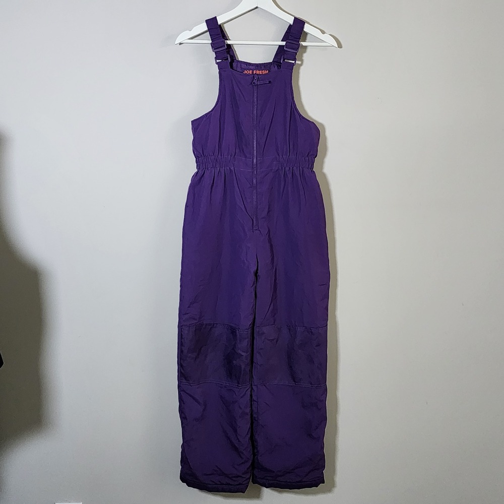 Joe Fresh Snow Pants Bib Kids L 10-12 Years Purple Insulated Winter Ski Overalls